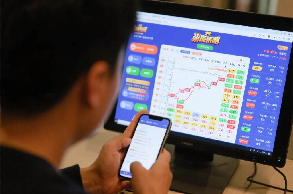 玩家正在研究彩票数据和投注选项